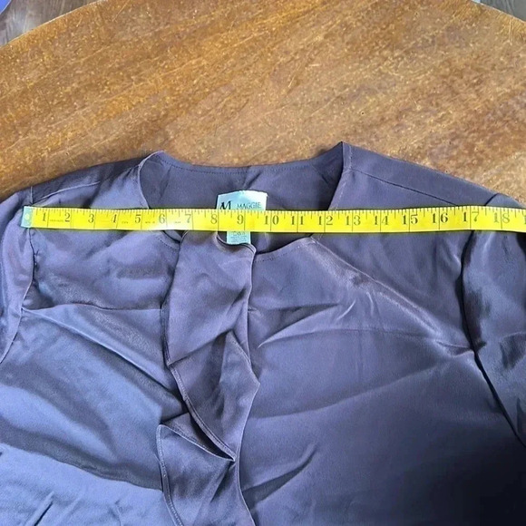 NWT Maggie Dark Brown Purple Sweet Front Ruffled Top Size 1X - Picture 5 of 10